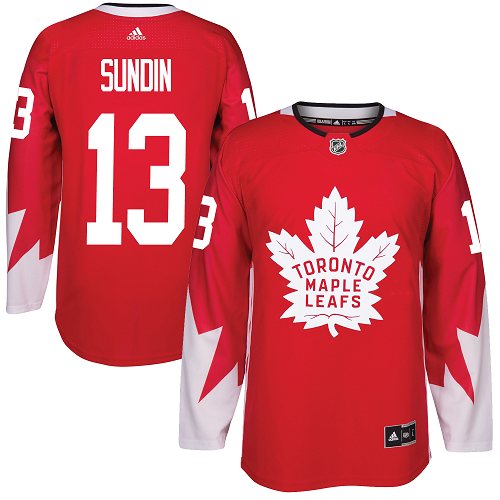 Adidas Maple Leafs #13 Mats Sundin Red Team Canada Authentic Stitched NHL Jersey